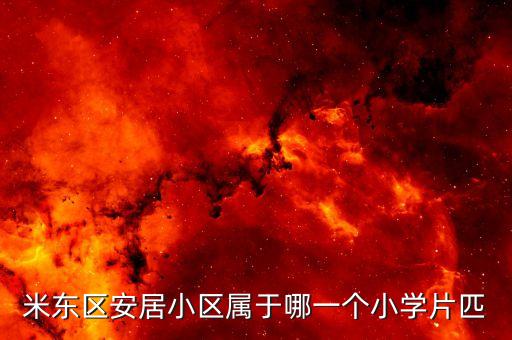 米东区安居小区属于哪一个小学片匹