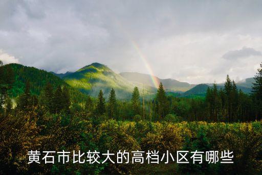 黄石市比较大的高档小区有哪些