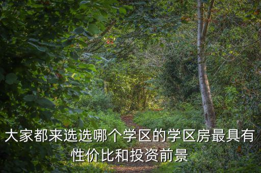 大家都来选选哪个学区的学区房最具有性价比和投资前景