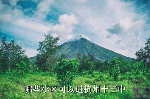 哪些小区可以进杭州十三中