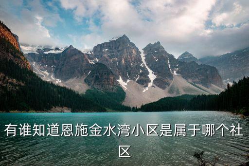 有谁知道恩施金水湾小区是属于哪个社区