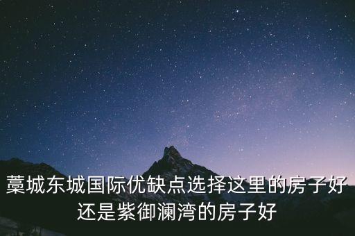 藁城东城国际优缺点选择这里的房子好还是紫御澜湾的房子好