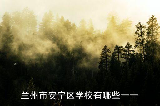 兰州市安宁区学校有哪些一一