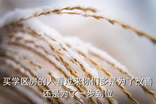 买学区房的人看过来你们多是为了改善还是为了一步到位
