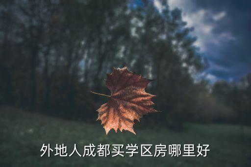外地人成都买学区房哪里好