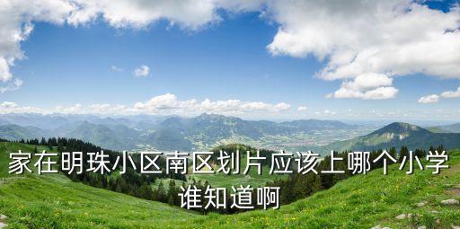 家在明珠小区南区划片应该上哪个小学谁知道啊