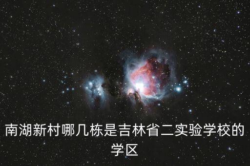 南湖新村哪几栋是吉林省二实验学校的学区
