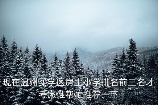 现在温州买学区房上小学排名前三名才考虑谁帮忙推荐一下