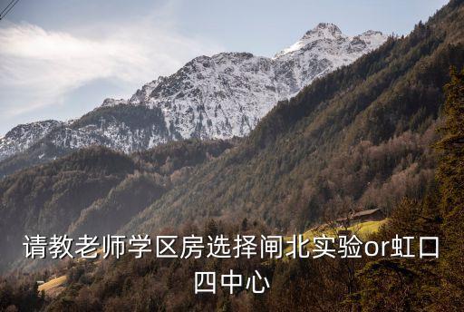 请教老师学区房选择闸北实验or虹口四中心