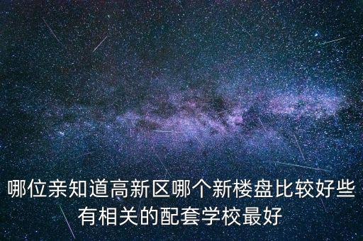 哪位亲知道高新区哪个新楼盘比较好些有相关的配套学校最好
