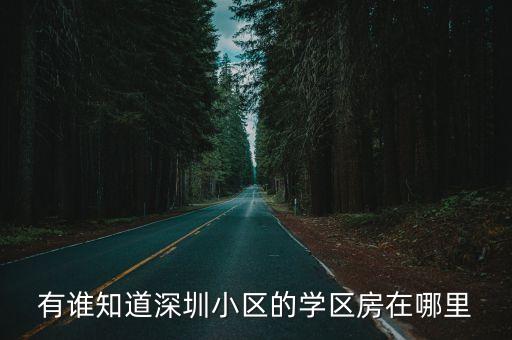 有谁知道深圳小区的学区房在哪里