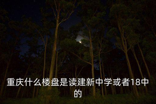 重庆什么楼盘是读建新中学或者18中的