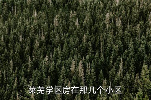 莱芜学区房在那几个小区