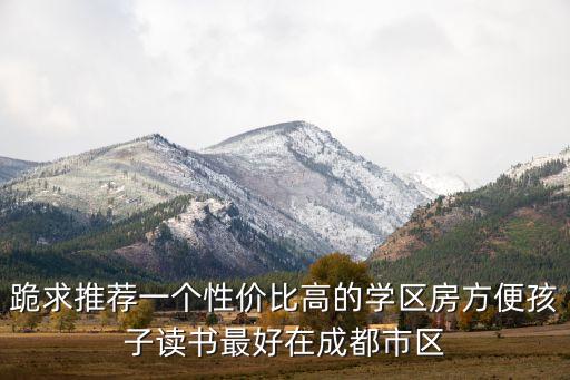 跪求推荐一个性价比高的学区房方便孩子读书最好在成都市区