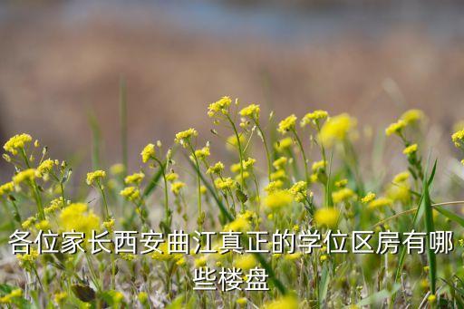 各位家长西安曲江真正的学位区房有哪些楼盘