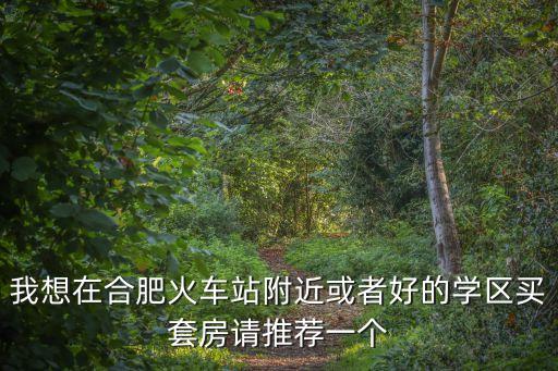 我想在合肥火车站附近或者好的学区买套房请推荐一个
