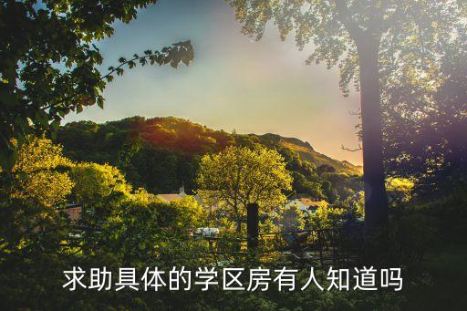 求助具体的学区房有人知道吗