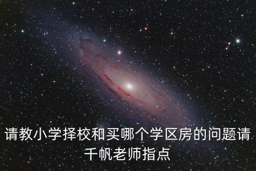 请教小学择校和买哪个学区房的问题请千帆老师指点