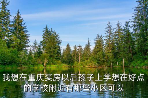 我想在重庆买房以后孩子上学想在好点的学校附近有那些小区可以