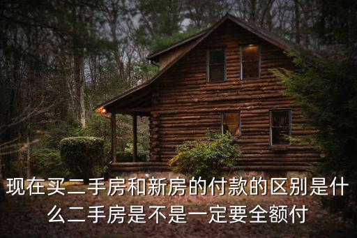 现在买二手房和新房的付款的区别是什么二手房是不是一定要全额付