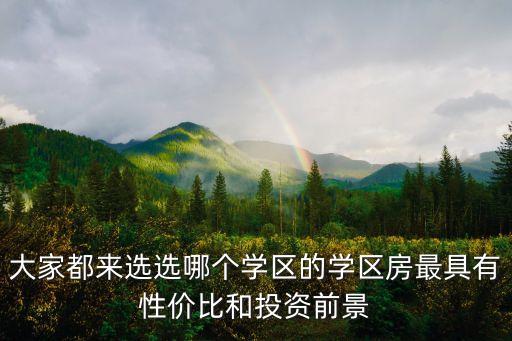 大家都来选选哪个学区的学区房最具有性价比和投资前景