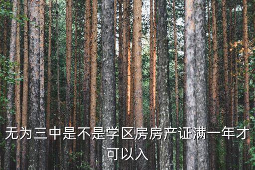 无为三中是不是学区房房产证满一年才可以入