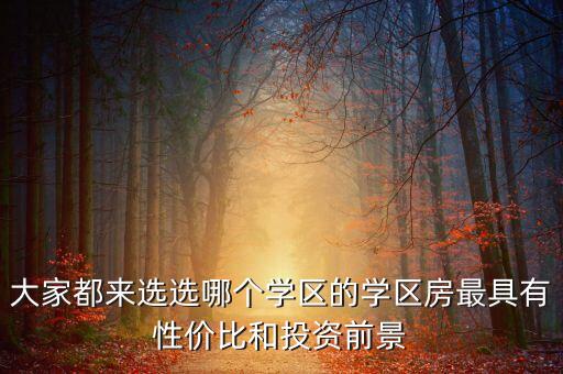 大家都来选选哪个学区的学区房最具有性价比和投资前景