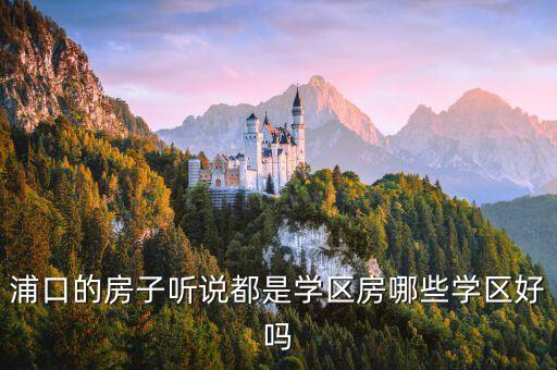 浦口的房子听说都是学区房哪些学区好吗