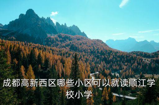 成都高新西区哪些小区可以就读顺江学校小学