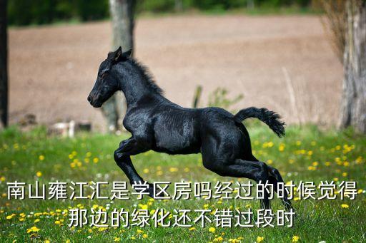 南山雍江汇是学区房吗经过的时候觉得那边的绿化还不错过段时