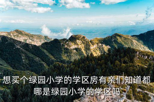 想买个绿园小学的学区房有亲们知道都哪是绿园小学的学区吗