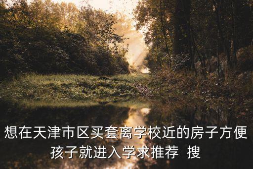 想在天津市区买套离学校近的房子方便孩子就进入学求推荐  搜