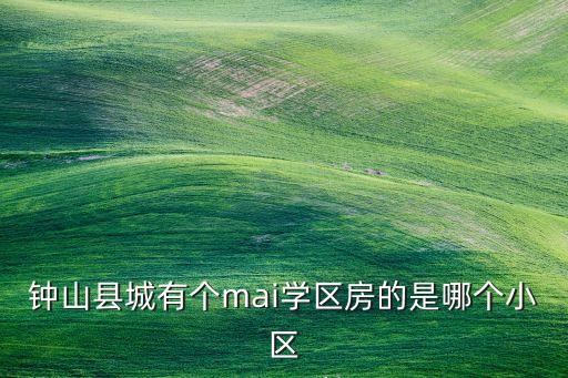 钟山县城有个mai学区房的是哪个小区