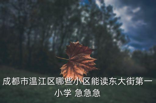 成都市温江区哪些小区能读东大街第一小学 急急急