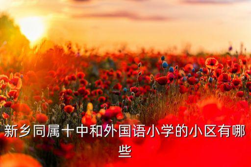 新乡同属十中和外国语小学的小区有哪些