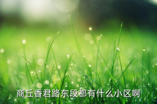 商丘香君路东段都有什么小区啊