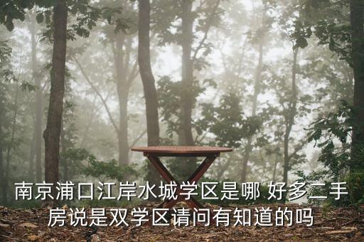 南京浦口江岸水城学区是哪 好多二手房说是双学区请问有知道的吗