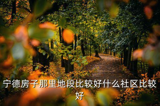 宁德房子那里地段比较好什么社区比较好