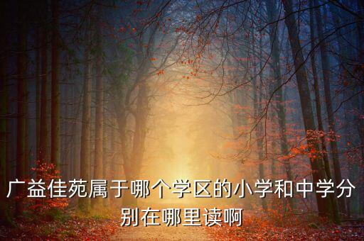 广益佳苑属于哪个学区的小学和中学分别在哪里读啊