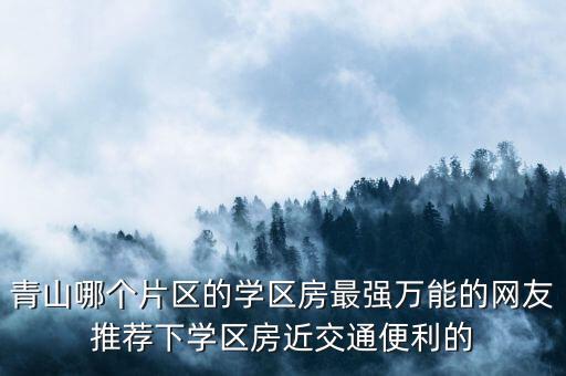 青山哪个片区的学区房最强万能的网友推荐下学区房近交通便利的