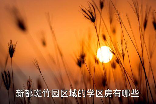 新都斑竹园区域的学区房有哪些