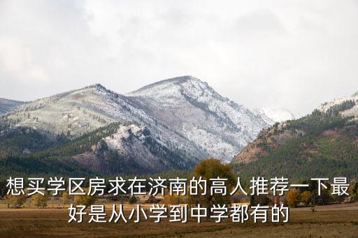 济南哪个小区最适合学区房，可以推荐下济南最有升值价值的学区房吗
