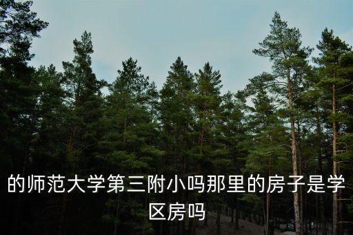 的师范大学第三附小吗那里的房子是学区房吗