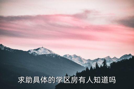 求助具体的学区房有人知道吗
