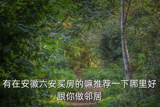 有在安徽六安买房的嘛推荐一下哪里好跟你做邻居