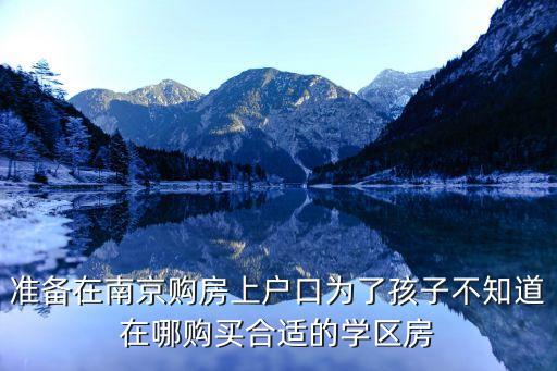 准备在南京购房上户口为了孩子不知道在哪购买合适的学区房