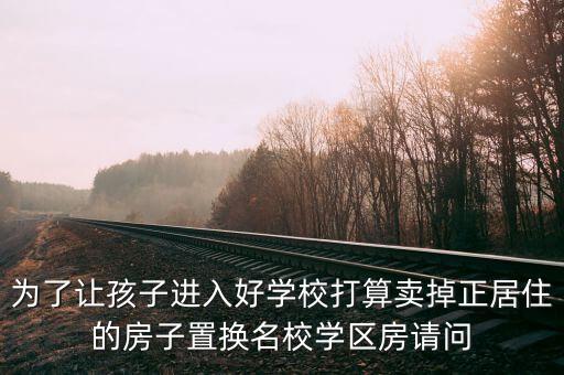 为了让孩子进入好学校打算卖掉正居住的房子置换名校学区房请问