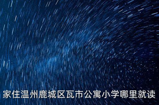 家住温州鹿城区瓦市公寓小学哪里就读