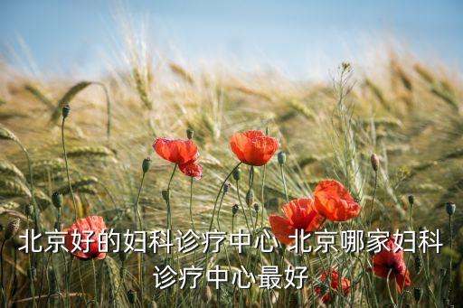 北京好的妇科诊疗中心 北京哪家妇科诊疗中心最好