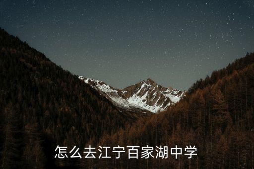 怎么去江宁百家湖中学